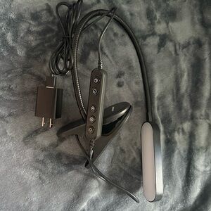 Black LED Clip-On Desk or Bed Lamp